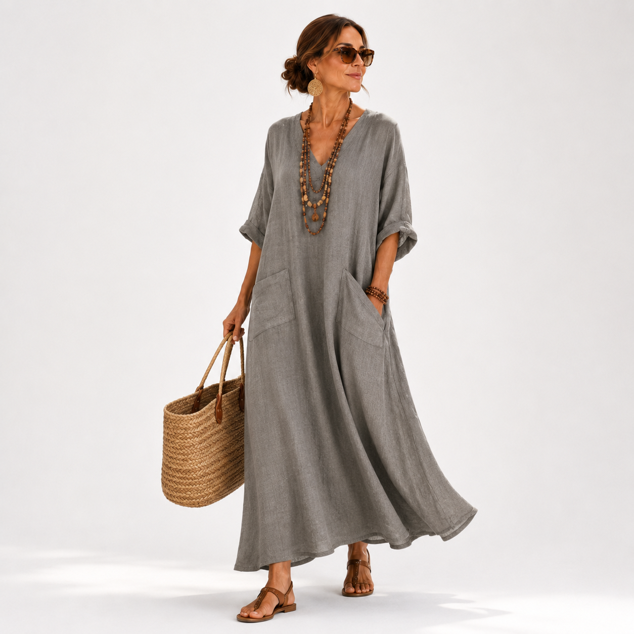 Valentina | Kaftan Gris Uni