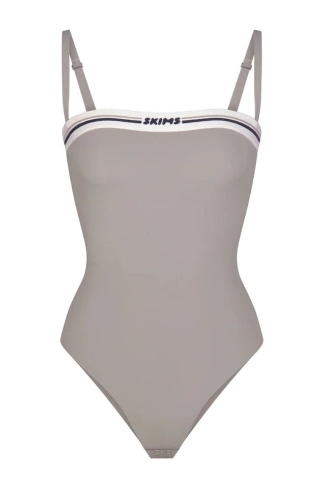 Bodysuit Logo à Encolure Droite