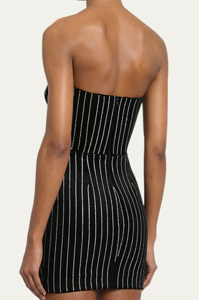Robe Mini Sans Manches en Velours Cristal