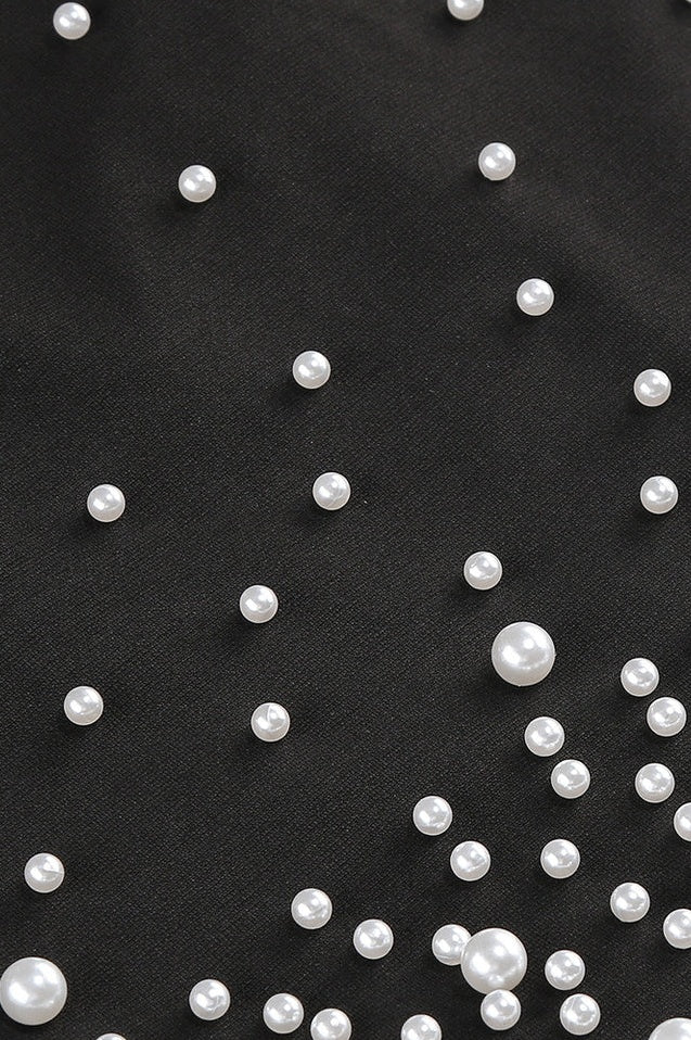 Robe Midi Brodée à Pois Perlés