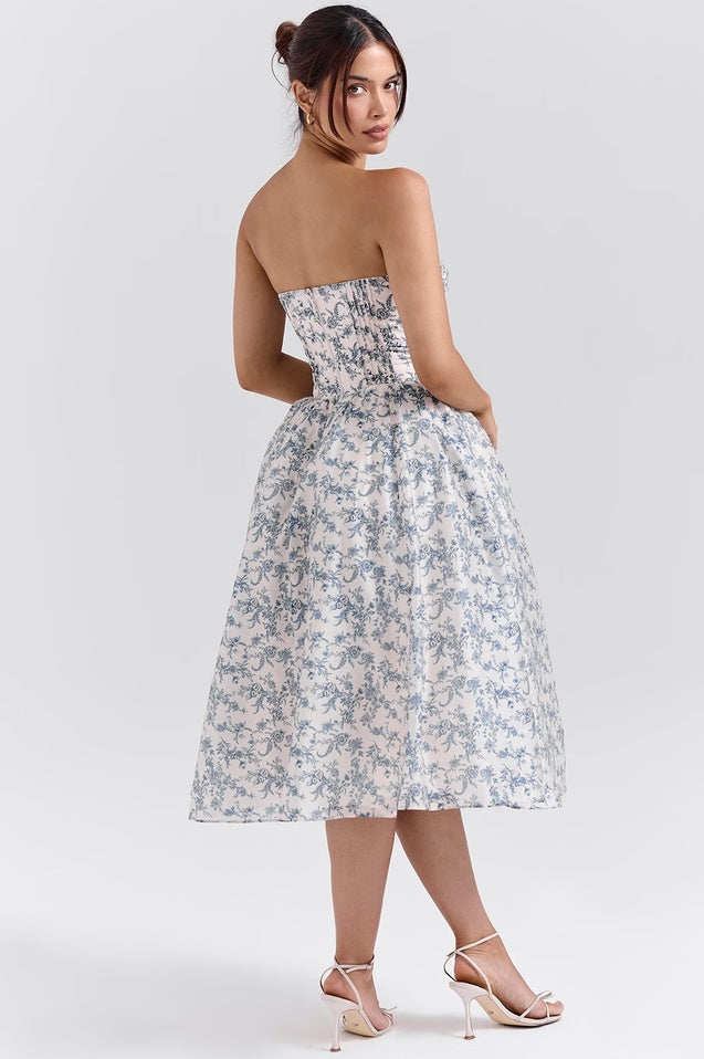 Robe Sans Manches en Imprimé Porcelaine