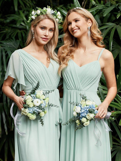 ever RUBY|Multiway Chiffon and Lace Open Back Bridesmaid Dress with Spaghetti Straps