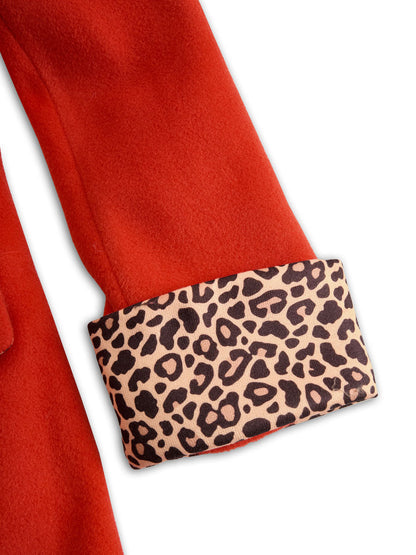 Lapel Single-breasted Leopard Print Coat