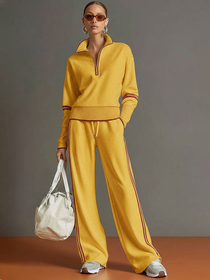 Ensemble Femme Sport Chic Rétro Demi-Zip