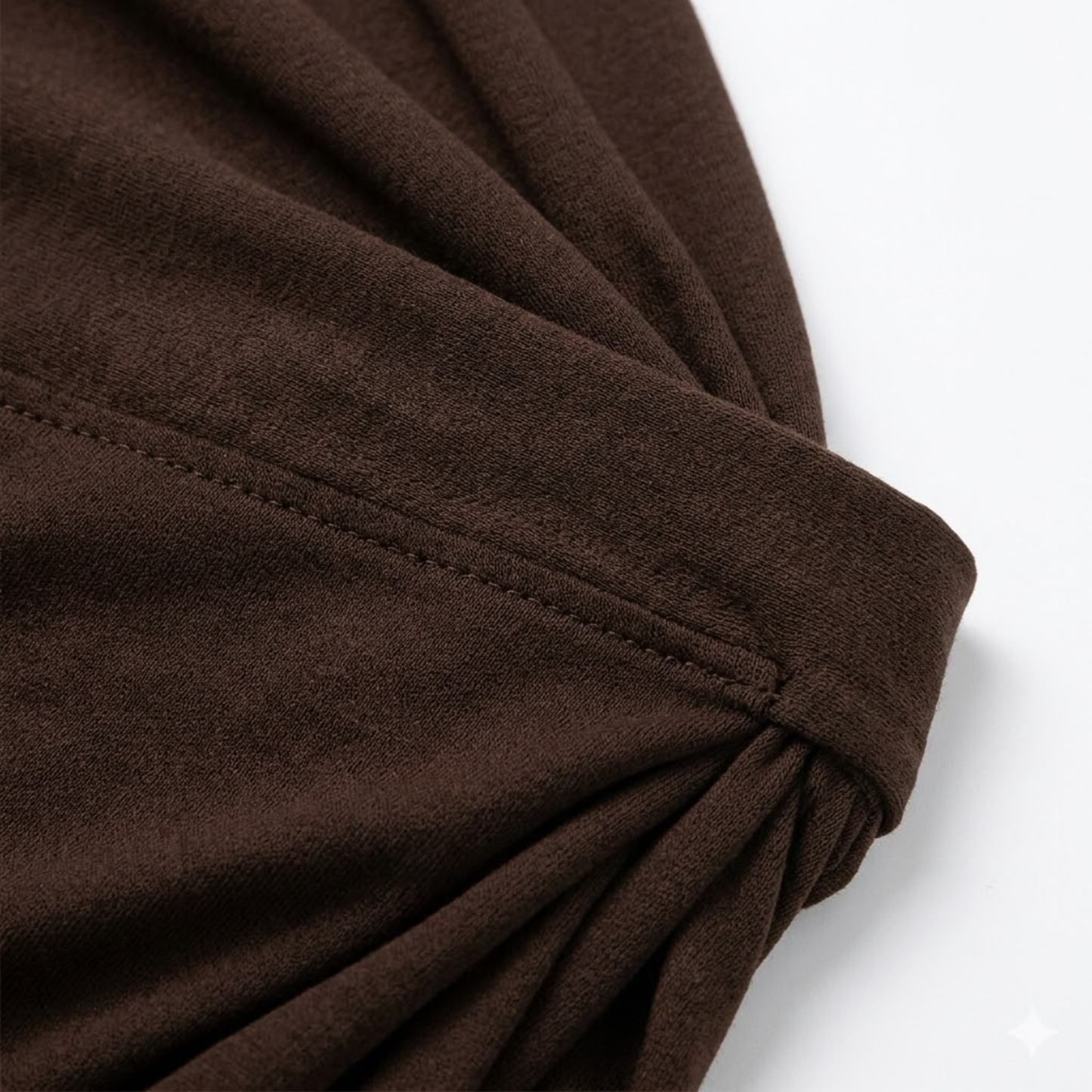 Robe Longue Moulante à Col Montant avec Fronces et Fente Latérale