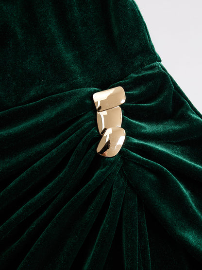 Elegant Velvet Midi Dress