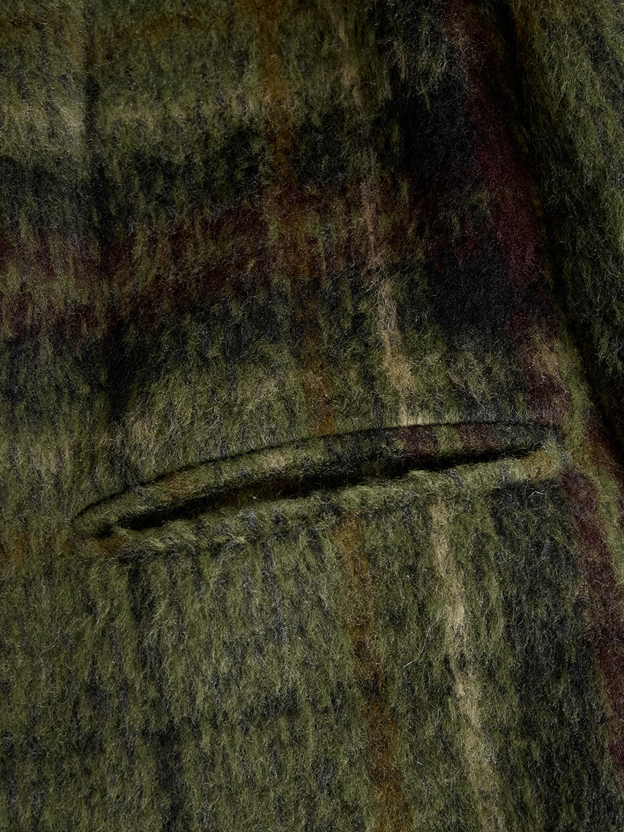 Retro Plaid Long Tweed Coat