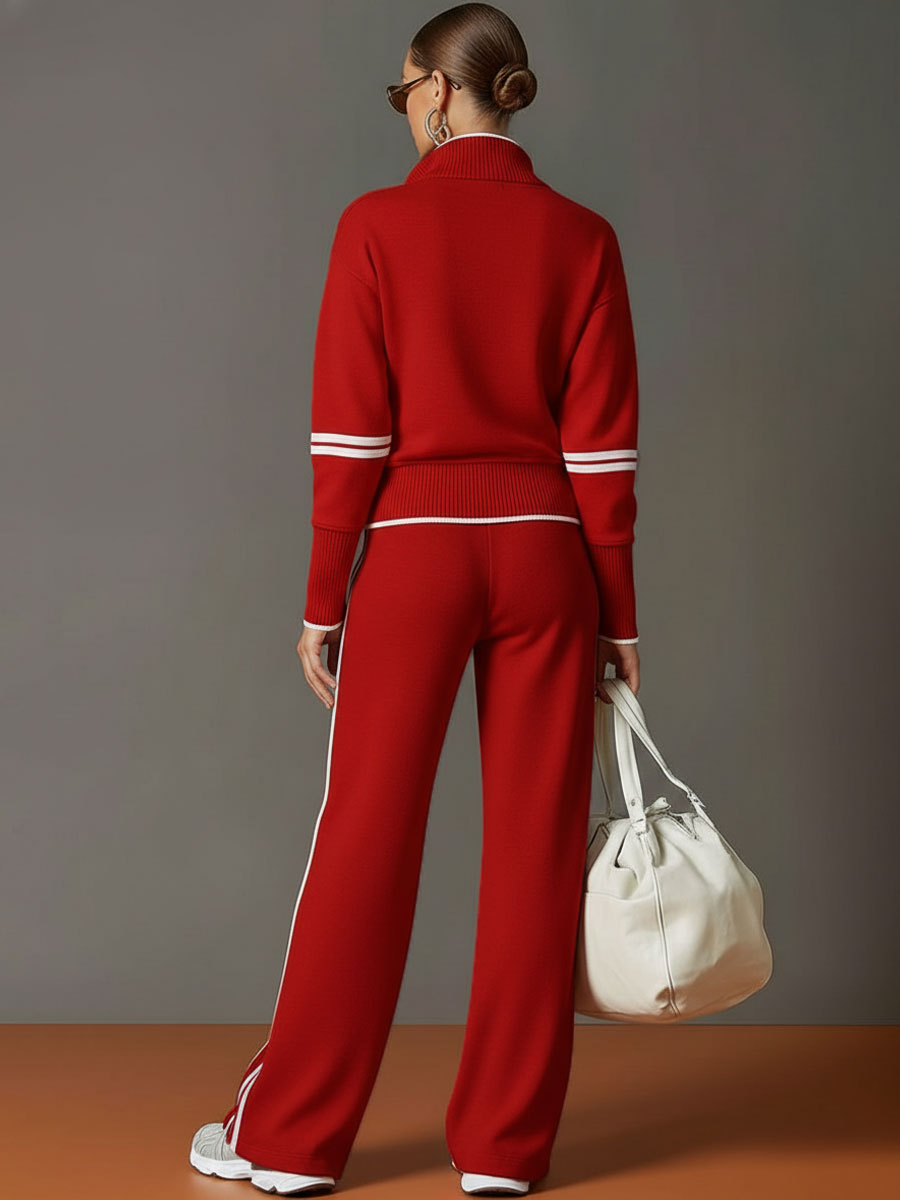 Ensemble Femme Sport Chic Rétro Demi-Zip