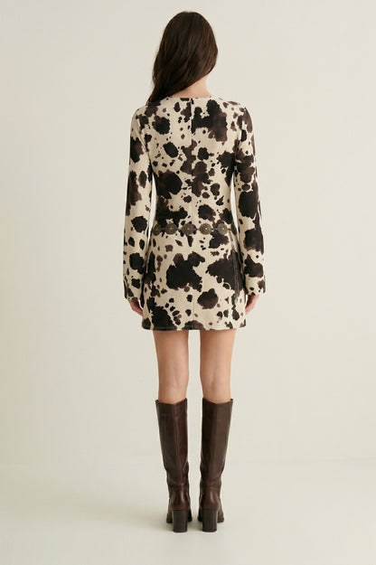 Robe Courte "Pony Express" – Imprimé Animal & Ceinture Bijou