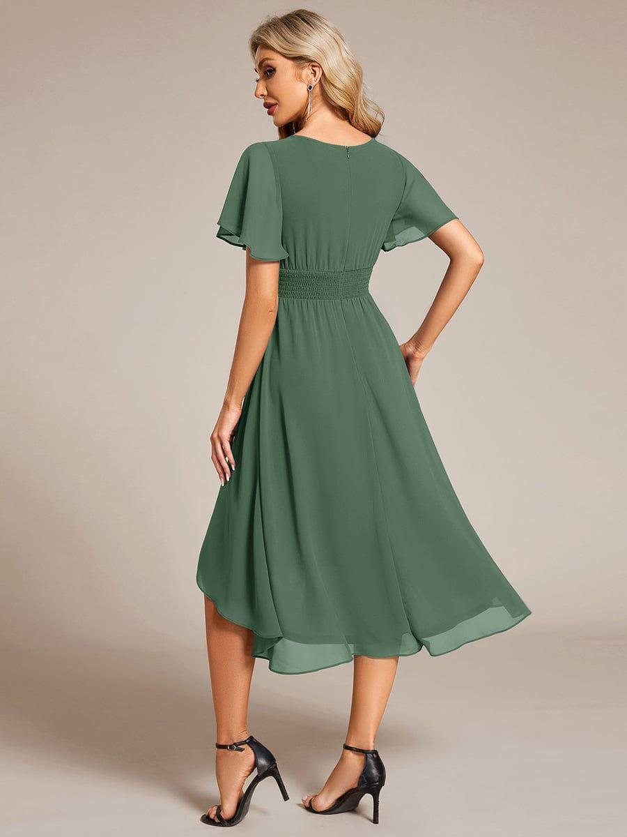 ever EDEN|Flowy Chiffon Round Neckline A-Line Knee Length Wedding Guest Dress