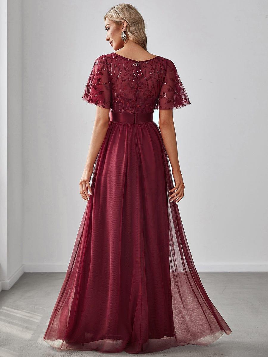 ever SAPHIR|Robes de cérémonie longues à manches courtes et broderies A-Line