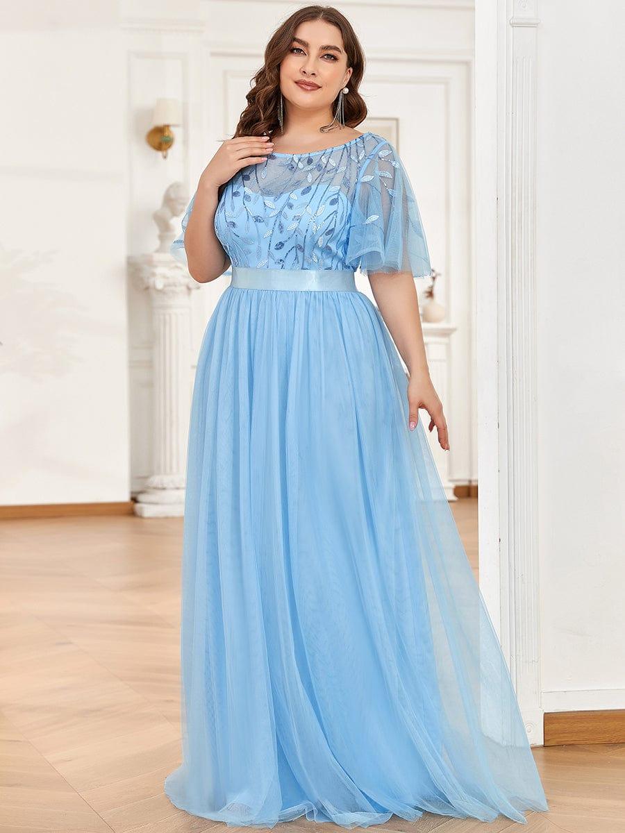 ever SAPHIR|Robes de cérémonie longues à manches courtes et broderies A-Line