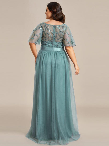 ever SAPHIR|Robes de cérémonie longues à manches courtes et broderies A-Line