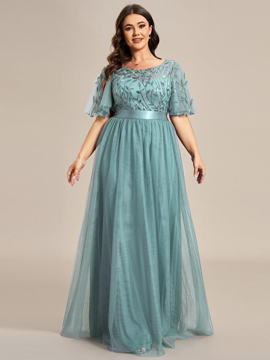 ever SAPHIR|Robes de cérémonie longues à manches courtes et broderies A-Line