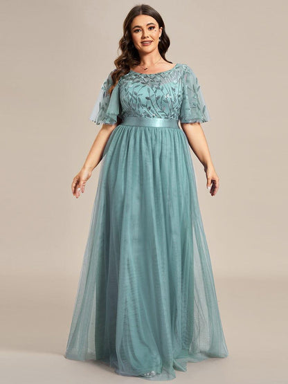 ever SAPHIR|Robes de cérémonie longues à manches courtes et broderies A-Line