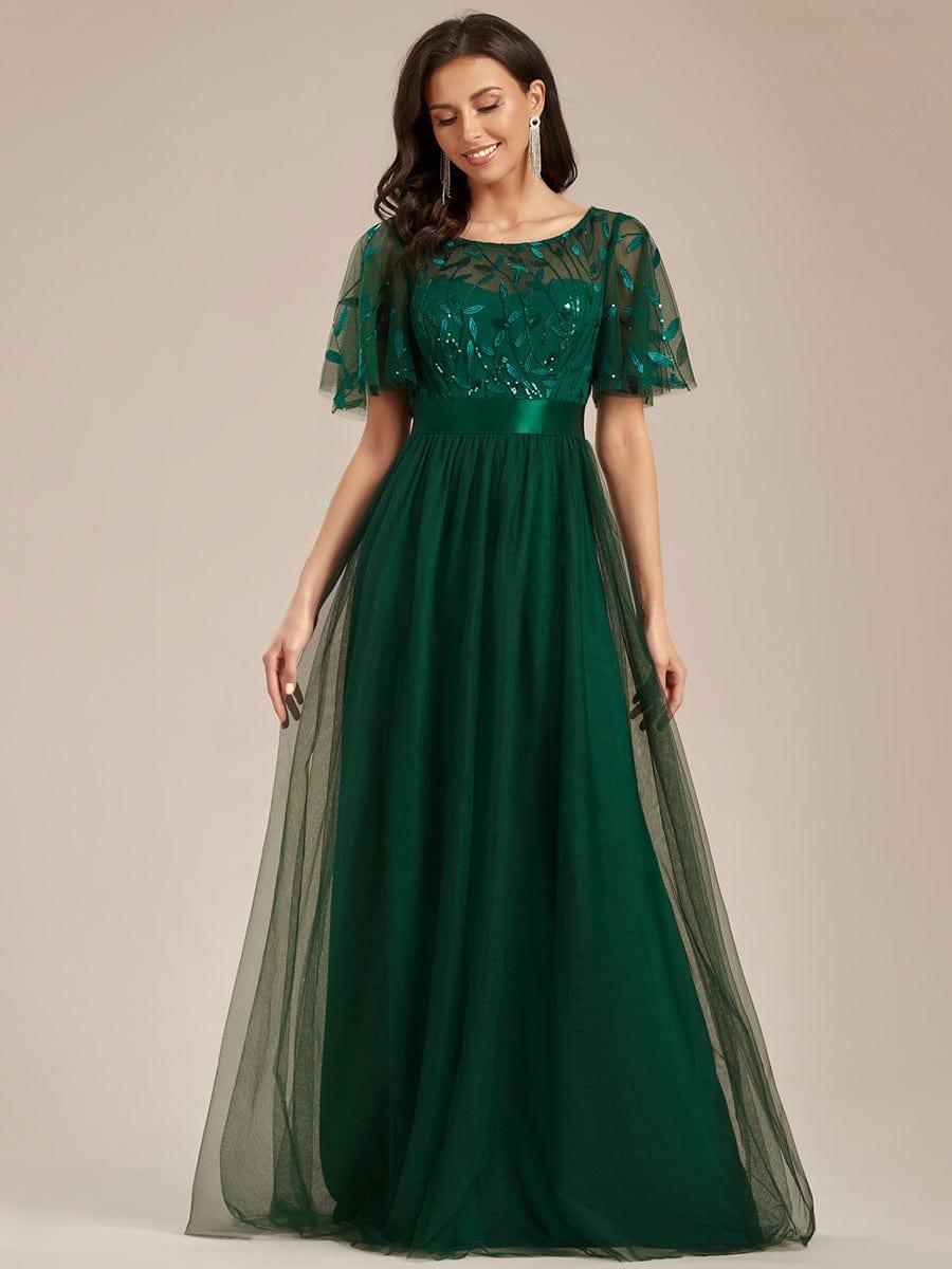 ever SAPHIR|Robes de cérémonie longues à manches courtes et broderies A-Line