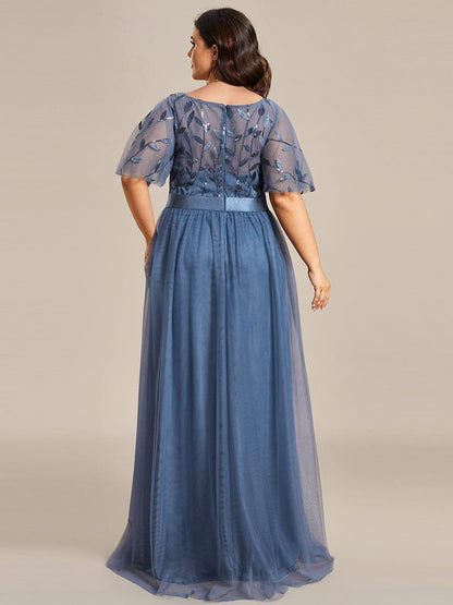 ever SAPHIR|Robes de cérémonie longues à manches courtes et broderies A-Line