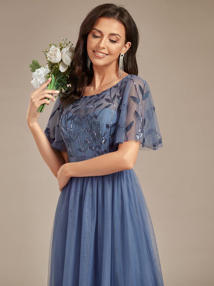 ever SAPHIR|Robes de cérémonie longues à manches courtes et broderies A-Line