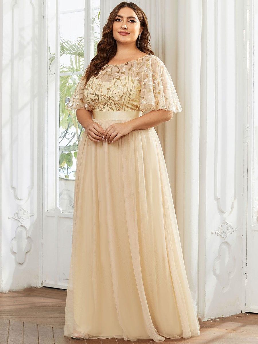 ever SAPHIR|Robes de cérémonie longues à manches courtes et broderies A-Line