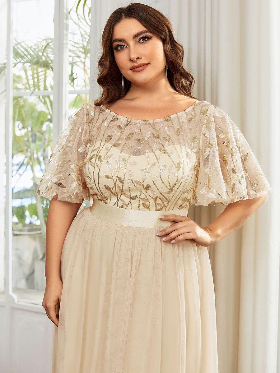ever SAPHIR|Robes de cérémonie longues à manches courtes et broderies A-Line