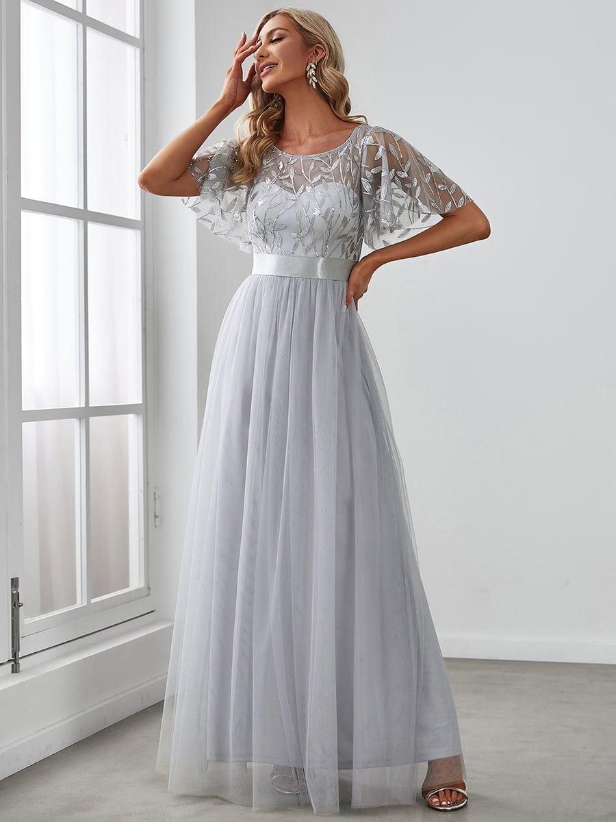 ever SAPHIR|Robes de cérémonie longues à manches courtes et broderies A-Line