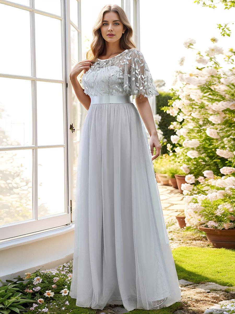 ever SAPHIR|Robes de cérémonie longues à manches courtes et broderies A-Line