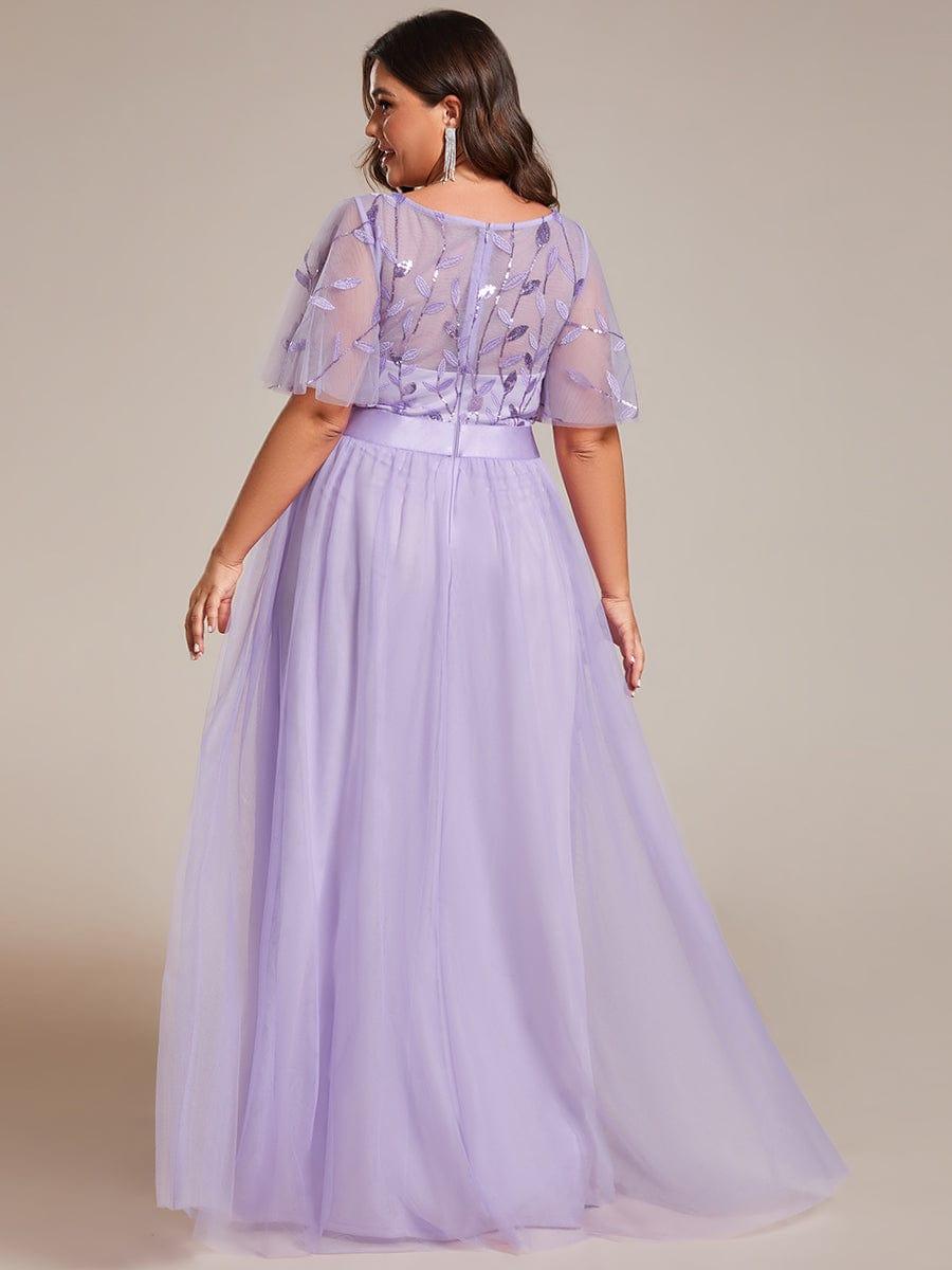 ever SAPHIR|Women's A-Line Short Sleeve Embroidery Floor Length Wedding Guest Dresses