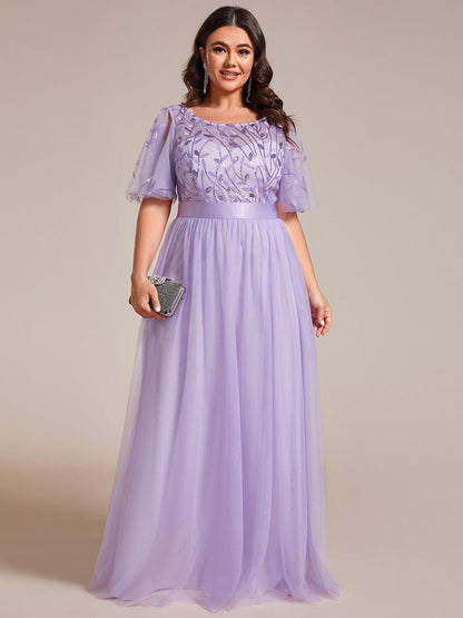 ever SAPHIR|Robes de cérémonie longues à manches courtes et broderies A-Line