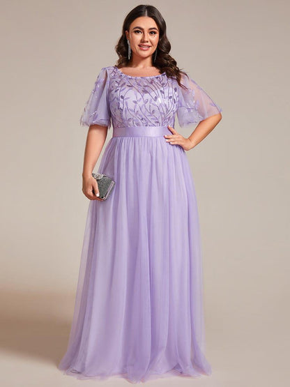 ever SAPHIR|Robes de cérémonie longues à manches courtes et broderies A-Line
