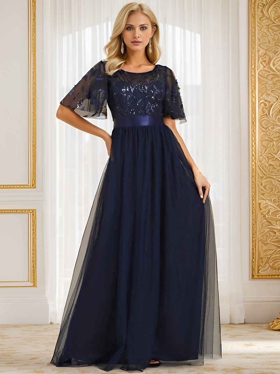 ever SAPHIR|Robes de cérémonie longues à manches courtes et broderies A-Line