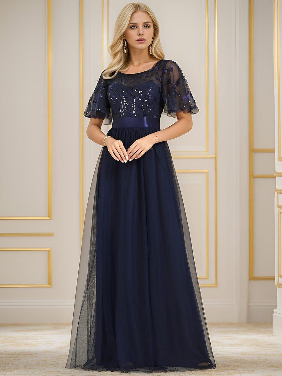 ever SAPHIR|Robes de cérémonie longues à manches courtes et broderies A-Line