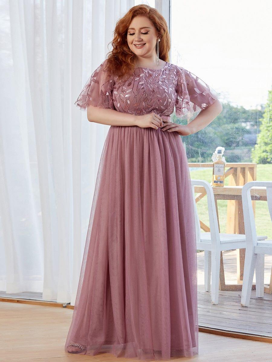 ever SAPHIR|Robes de cérémonie longues à manches courtes et broderies A-Line