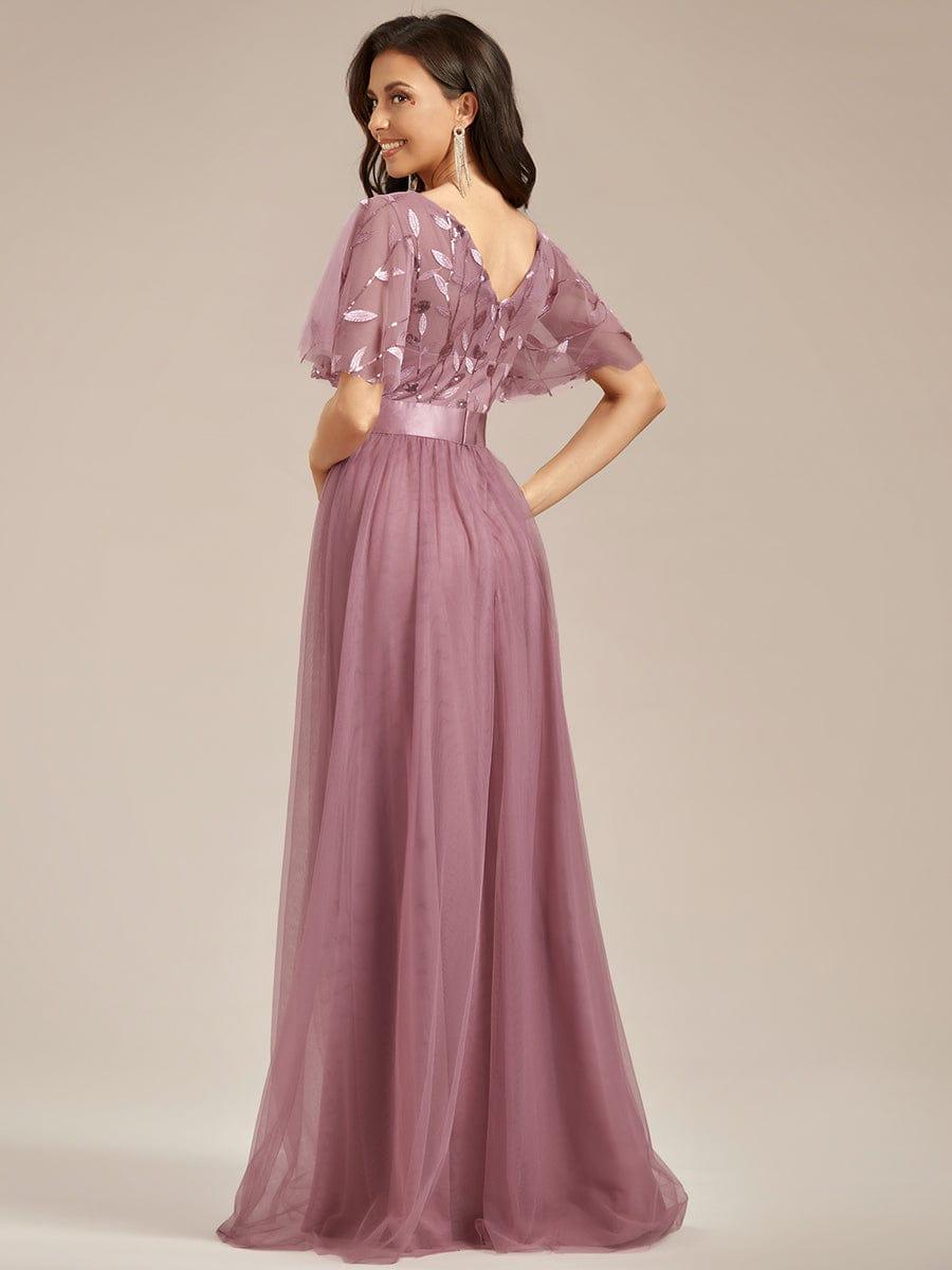 ever SAPHIR|Robes de cérémonie longues à manches courtes et broderies A-Line