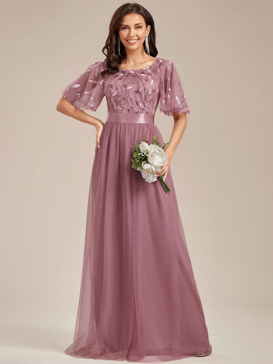 ever SAPHIR|Robes de cérémonie longues à manches courtes et broderies A-Line