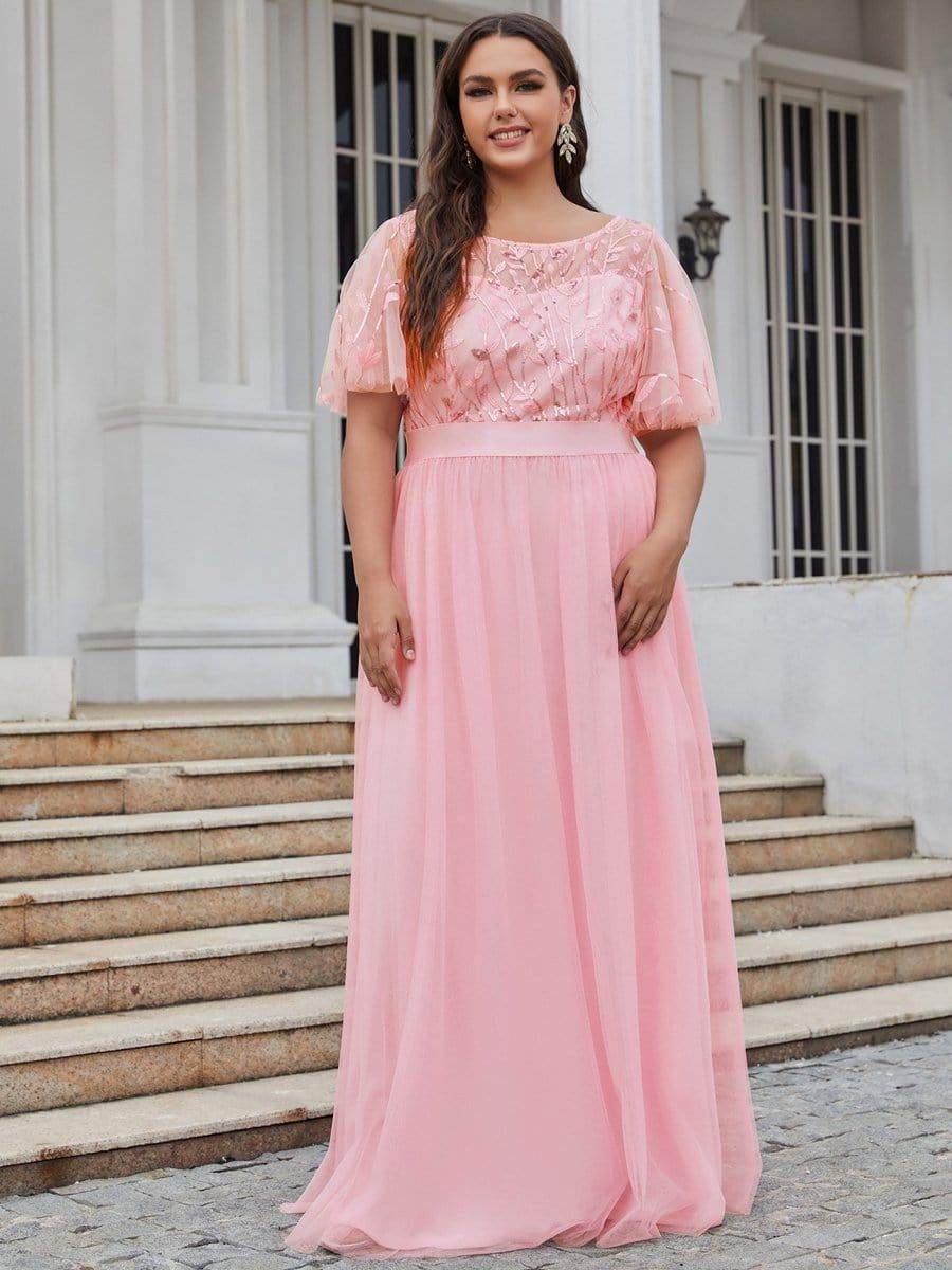 ever SAPHIR|Robes de cérémonie longues à manches courtes et broderies A-Line