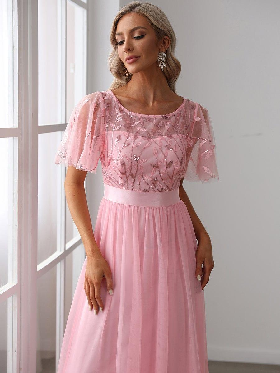 ever SAPHIR|Robes de cérémonie longues à manches courtes et broderies A-Line