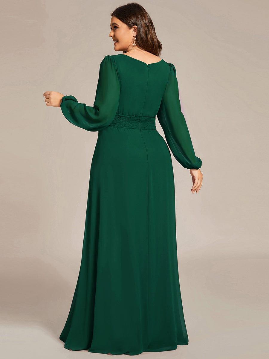 ever CELESTE|Chiffon Long Sleeve Pleated Floor Length Dress
