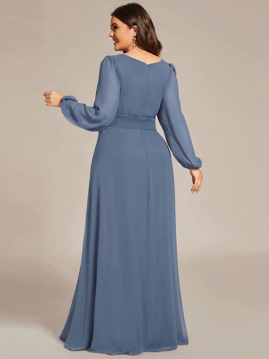 ever CELESTE|Chiffon Long Sleeve Pleated Floor Length Dress