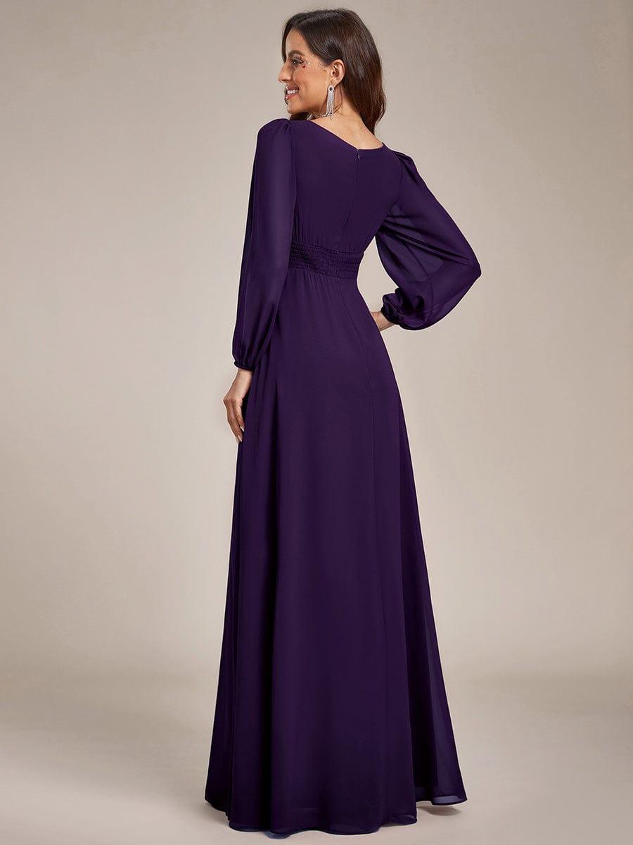 ever CELESTE|Chiffon Long Sleeve Pleated Floor Length Dress