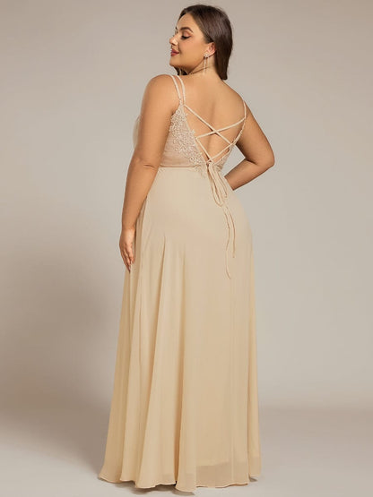 ever RUBY|Multiway Chiffon and Lace Open Back Bridesmaid Dress with Spaghetti Straps