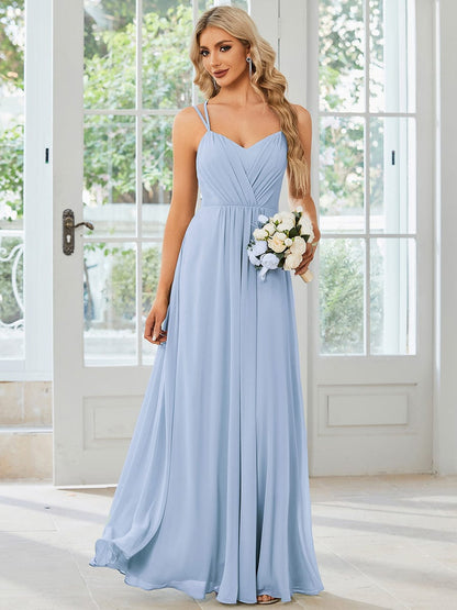 ever RUBY|Multiway Chiffon and Lace Open Back Bridesmaid Dress with Spaghetti Straps