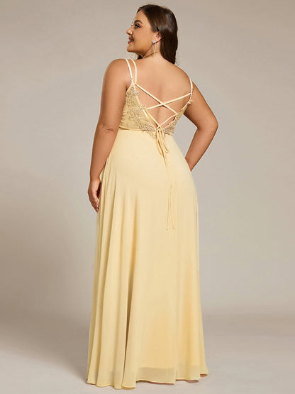 ever RUBY|Multiway Chiffon and Lace Open Back Bridesmaid Dress with Spaghetti Straps