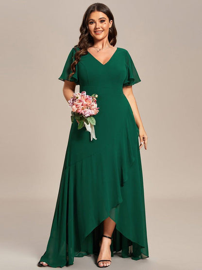 ever OREE|Charming Chiffon Bridesmaid Dress with Lotus Leaf Hemline (Final Sale)