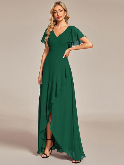 ever OREE|Charming Chiffon Bridesmaid Dress with Lotus Leaf Hemline (Final Sale)
