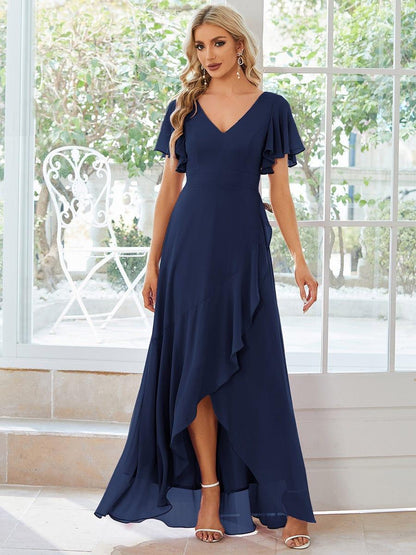 ever OREE|Charming Chiffon Bridesmaid Dress with Lotus Leaf Hemline (Final Sale)