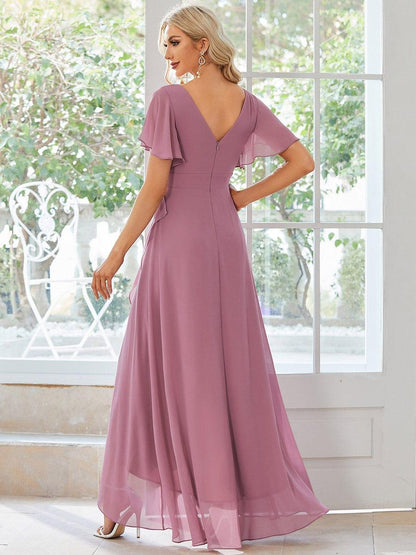 ever OREE|Charming Chiffon Bridesmaid Dress with Lotus Leaf Hemline (Final Sale)