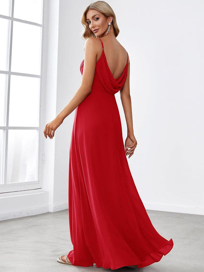 ever NOVA|Sweetheart Draped Back Floor Length Bridesmaid Dress