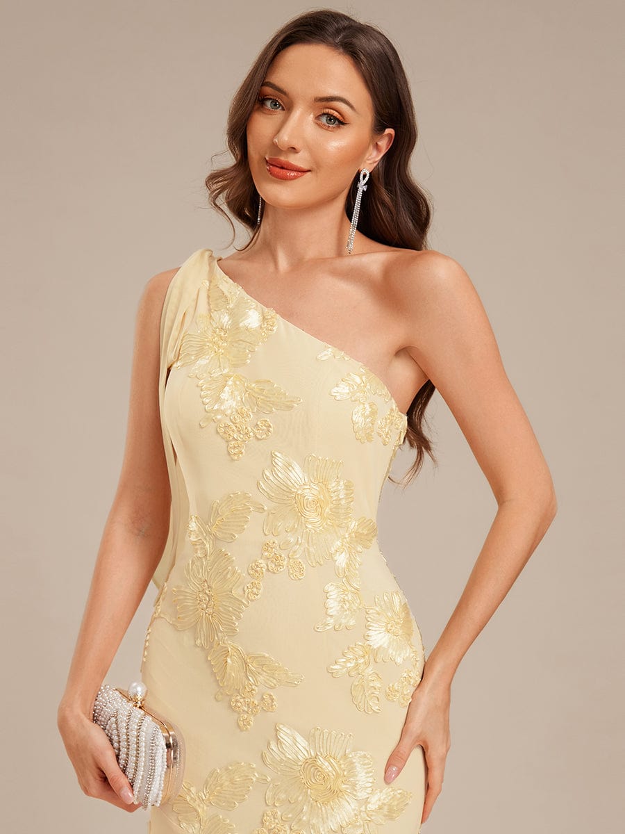 ever ARCELIA|Designer One Shoulder Ribbon Mermaid Evening Dress