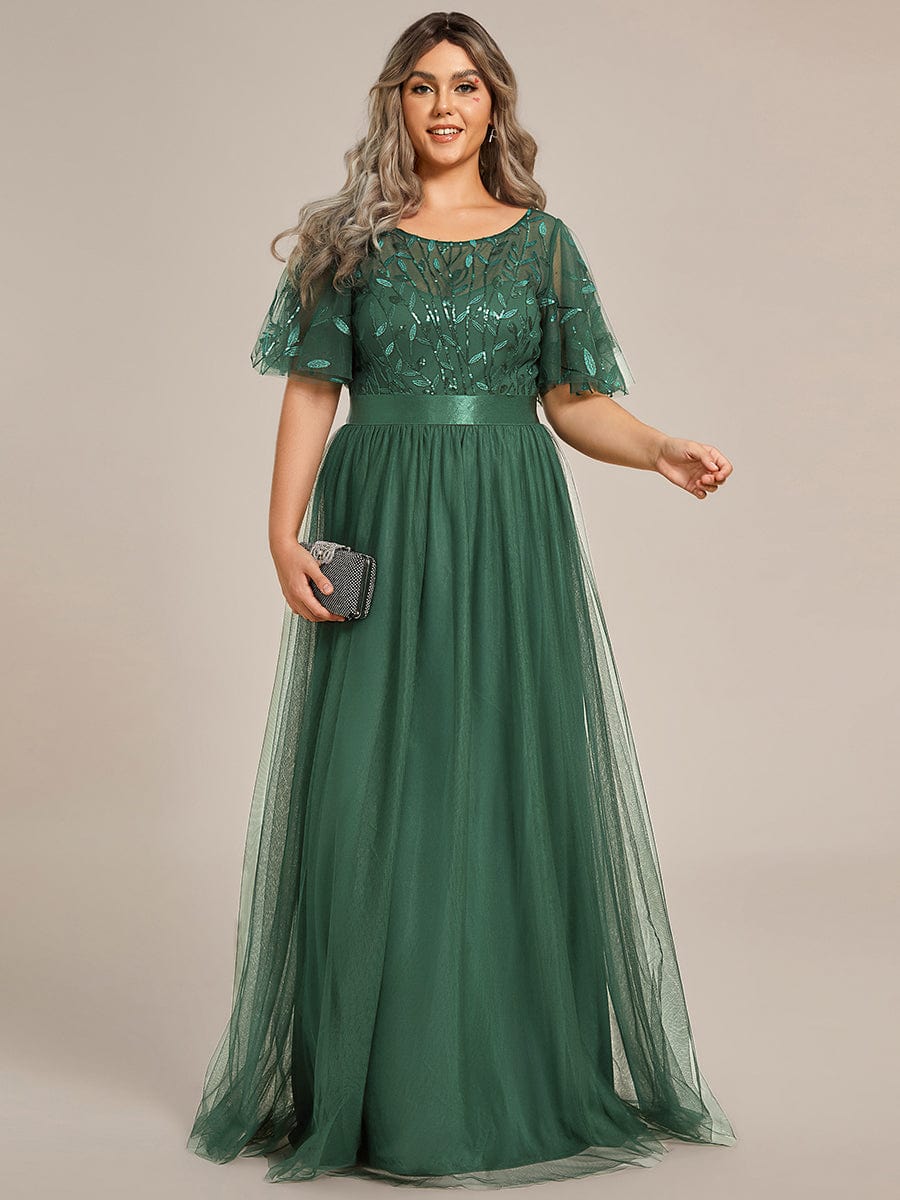 ever SAPHIR|Robes de cérémonie longues à manches courtes et broderies A-Line