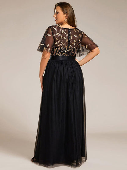 ever SAPHIR|Robes de cérémonie longues à manches courtes et broderies A-Line